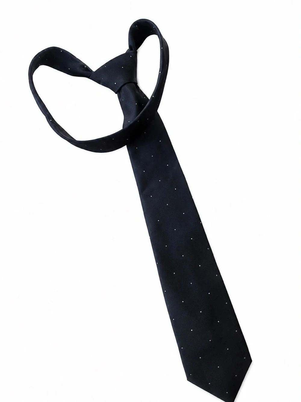 Vintage Christian Dior Navy Blue Micro Dot Logo Tie Made In Italy